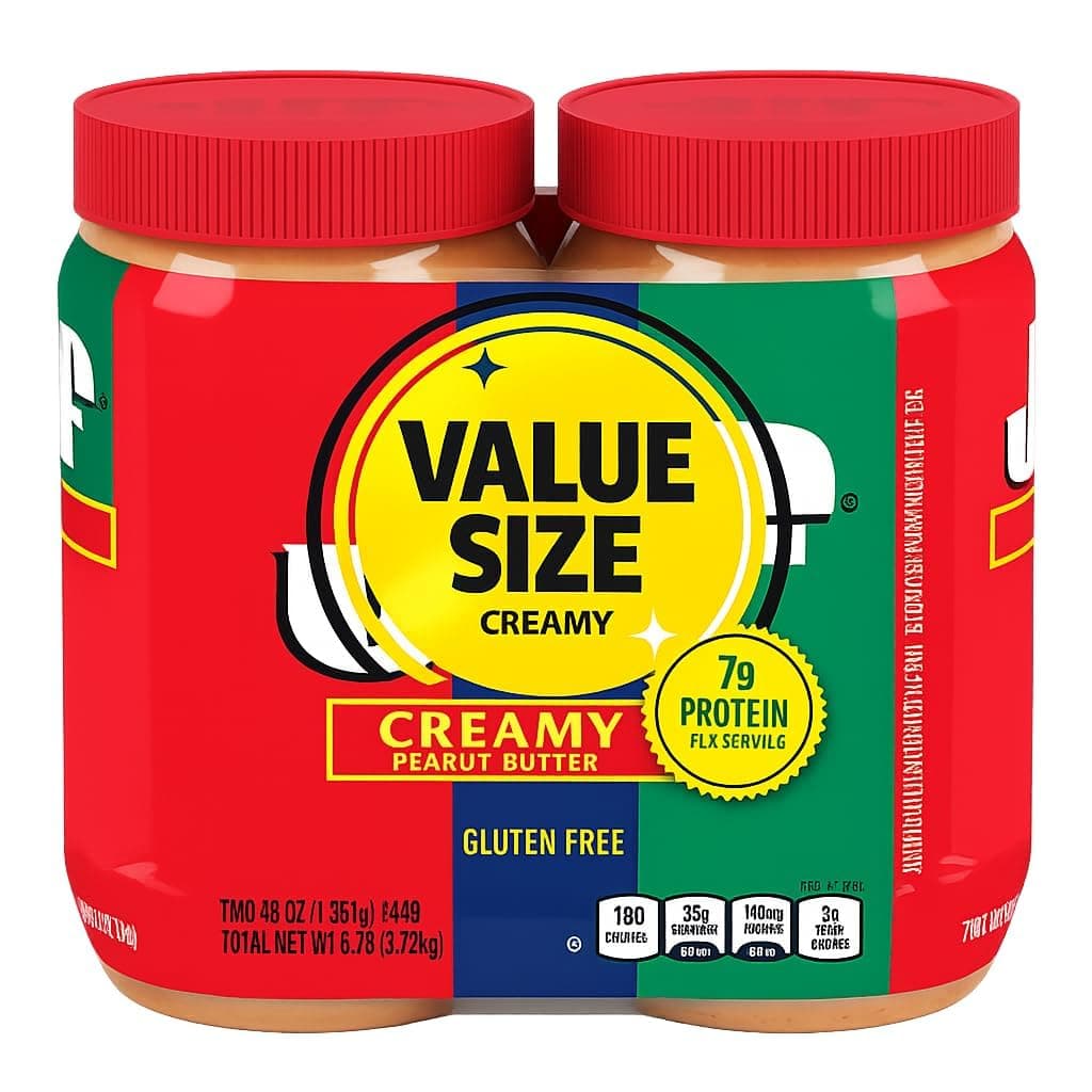 Creamy Peanut Butter Spread 96 oz (2 x 48 oz Jars)
