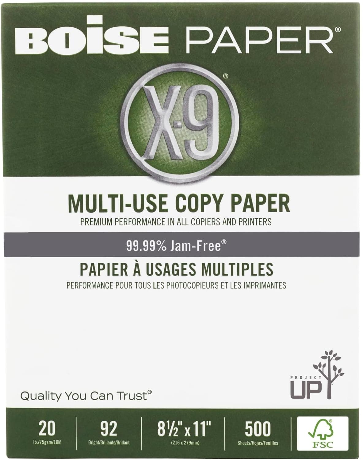Boise® X-9® Print & Copy Paper, Letter 8.5"x11", 20 Lb